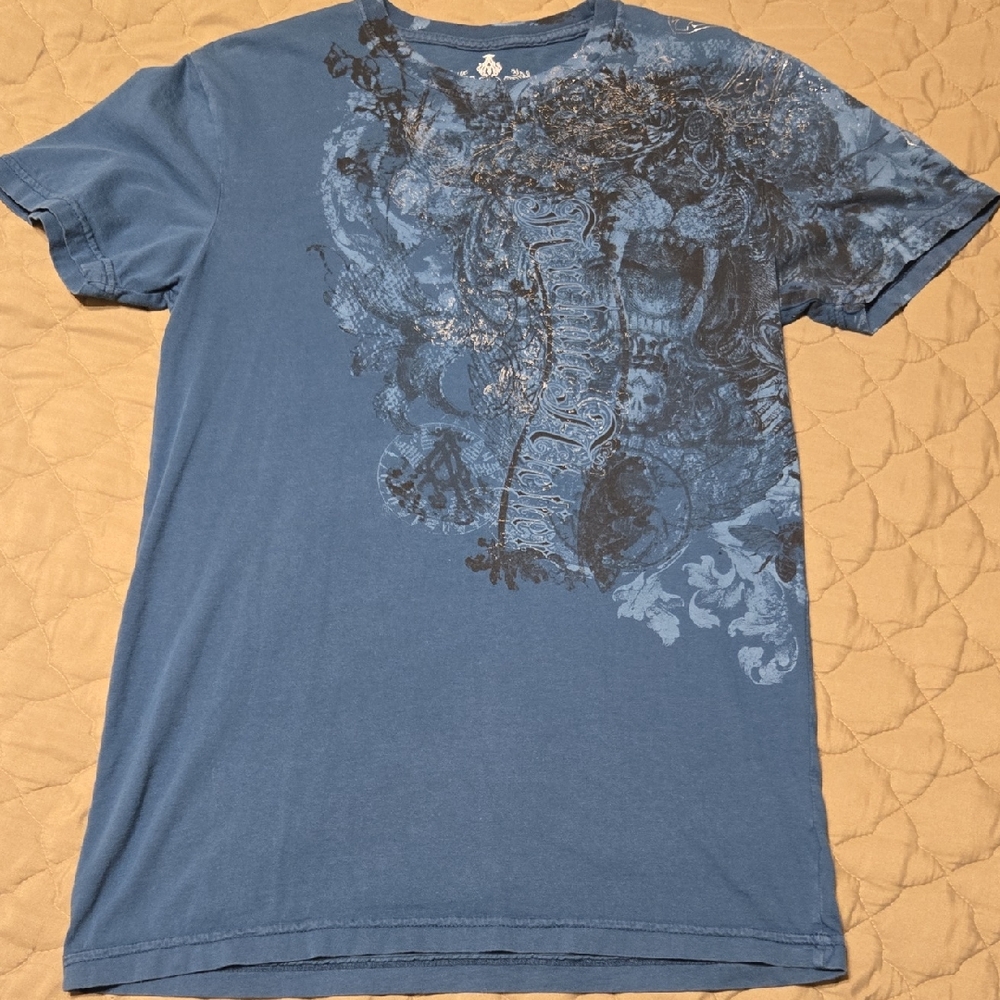Archaic Blue Graphic Short Sleeve Teer